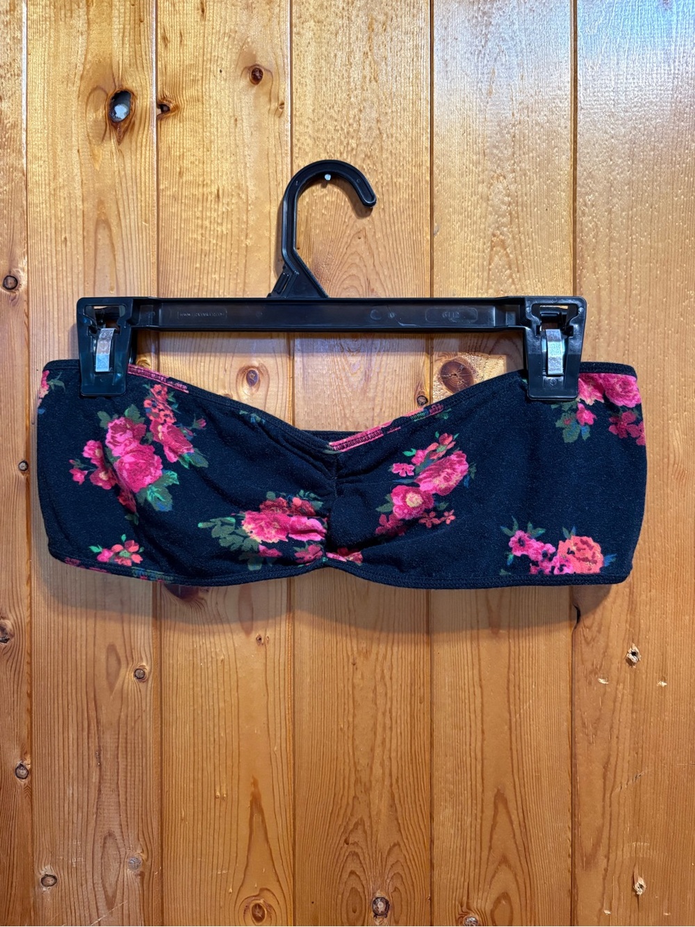 Black Floral Garage Bandeau Top large